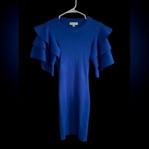 Royal Blue Knit Mini Dress spandex size medium